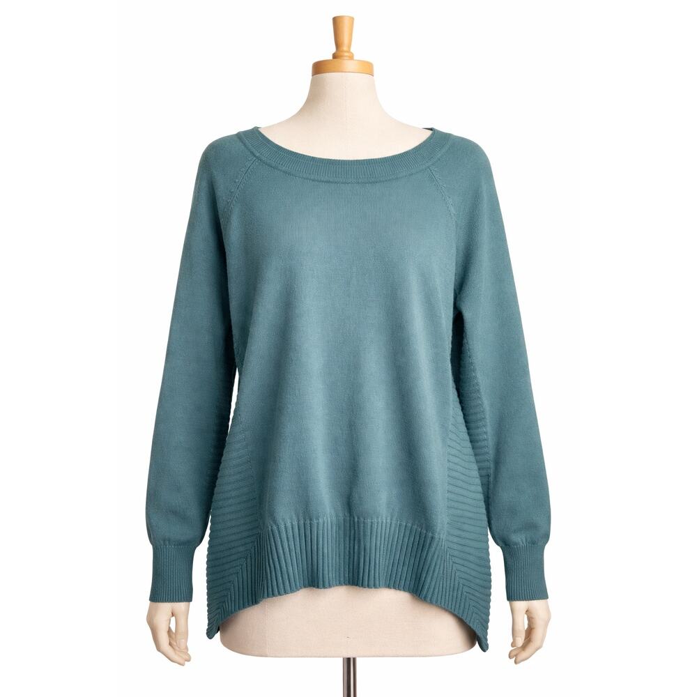 New LANE BRYANT Caribbean Blue Soft Stretch Crew Neck Pullover Sweater Sz 18/20
